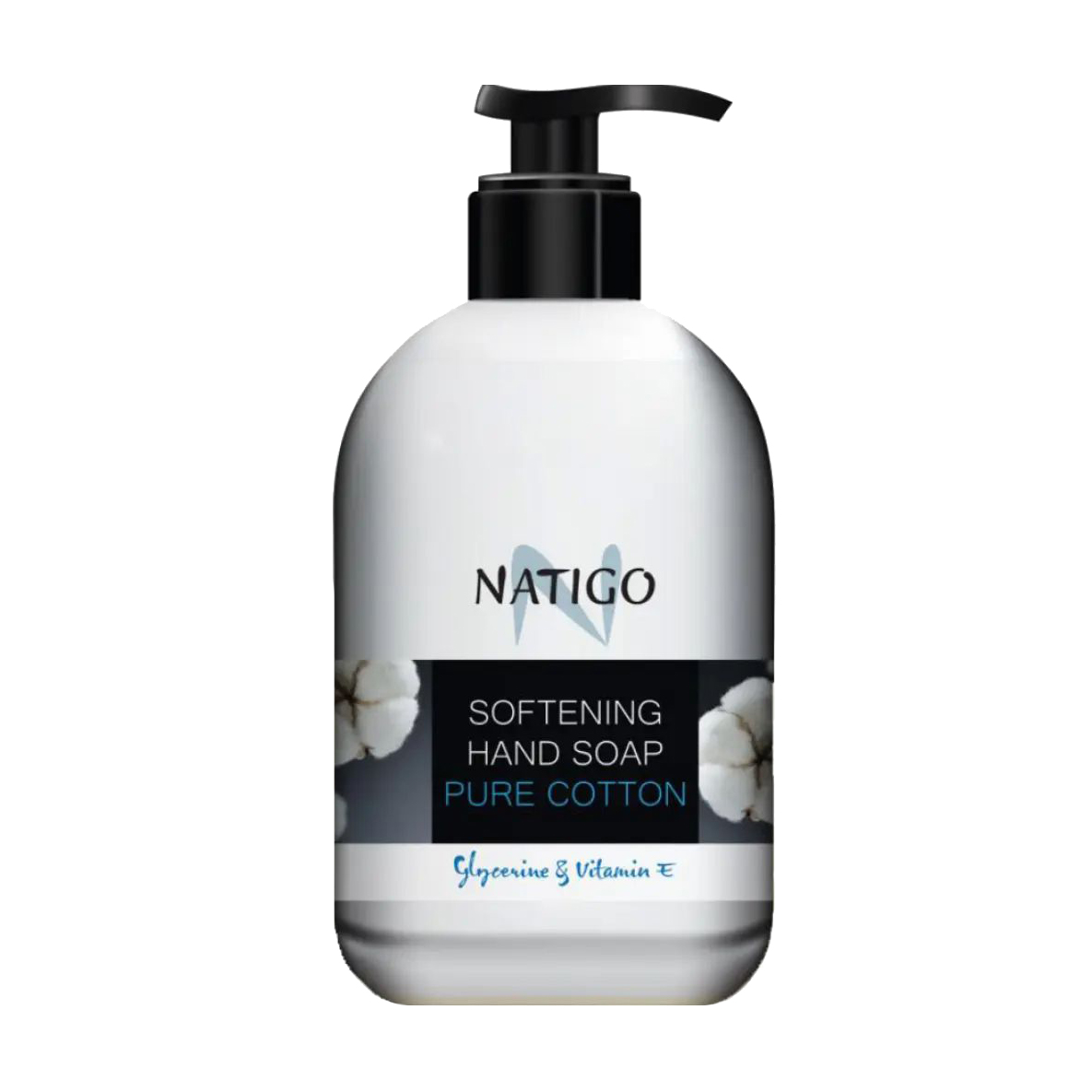 Пом'якшувальне рідке мило для рук Natigo Softening Hand Soap Чиста бавовна, 500 мл